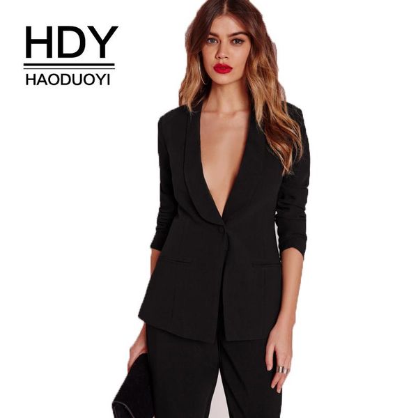 women's jackets hdy haoduoyi spring fashion solid color one button v-neck suit elegant black office casual clothing, Black;brown
women's jackets hdy haoduoyi spring fashion solid color one button v-neck suit elegant black office casual clothing, Black;brown