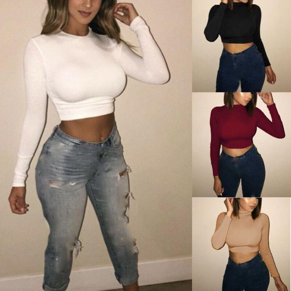women's t-shirt 2021 autumn women lady crop long sleeve shirts solid stretchy casual slim fitted, White
women's t-shirt 2021 autumn women lady crop long sleeve shirts solid stretchy casual slim fitted, White
