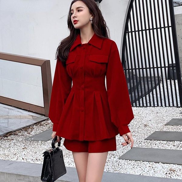 women's tracksuits christmas retro suit women velvet lapel lantern sleeve pleated slim waist long shirt + empire shorts 2 piece set red, Gray
women's tracksuits christmas retro suit women velvet lapel lantern sleeve pleated slim waist long shirt + empire shorts 2 piece set red, Gray