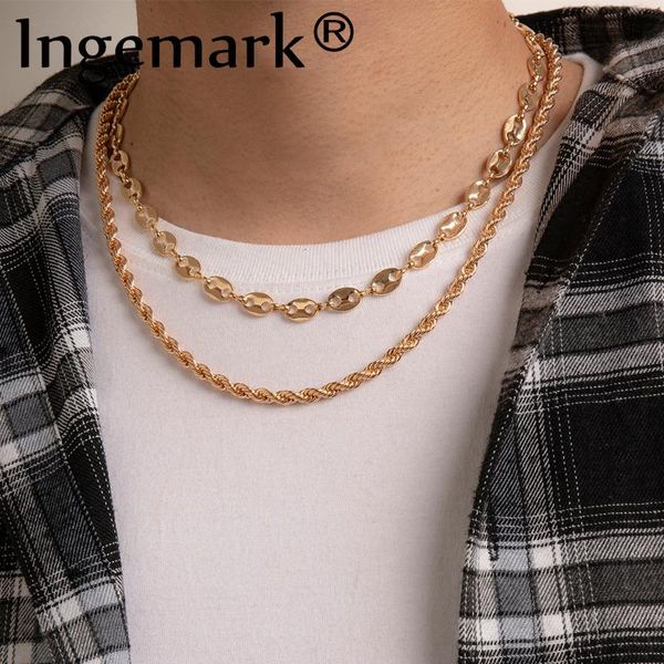 chains simple fashion twist pig nose buckle neck chain necklaces retro gothic cuban curb necklace for men couple choker party jewelry, Silver
chains simple fashion twist pig nose buckle neck chain necklaces retro gothic cuban curb necklace for men couple choker party jewelry, Silver