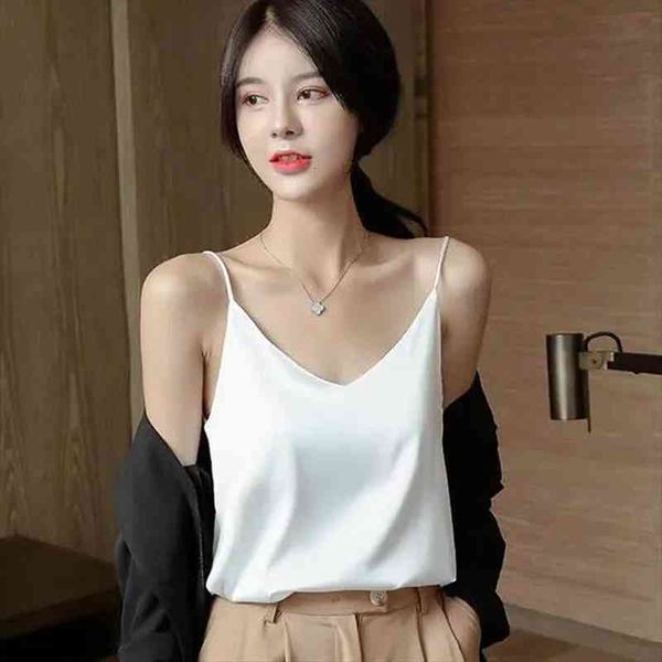 silk slip elegant women tanks korean fashion clothing basic shirts for summer white green loose free
silk slip elegant women tanks korean fashion clothing basic shirts for summer white green loose free