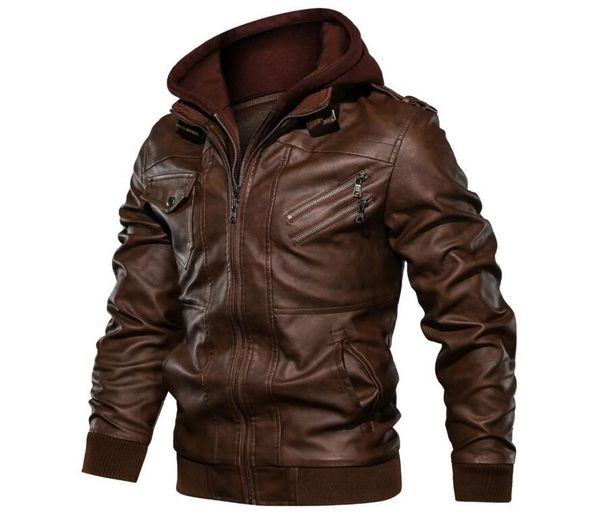 men 2021 spring casual motor hooded pu leather jackets coat autumn outwear fashion punk style hat jacket man, Black;brown
men 2021 spring casual motor hooded pu leather jackets coat autumn outwear fashion punk style hat jacket man, Black;brown