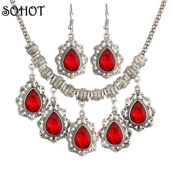 earrings & necklace so tibetan silver color crystal jewelry sets water drop pendants charms necklaces party gifts women accessories
earrings & necklace so tibetan silver color crystal jewelry sets water drop pendants charms necklaces party gifts women accessories