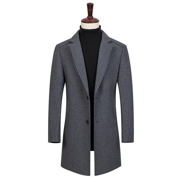 men's wool & blends 2021 fashion business casual lapel men winter solid color long woolen coat single breasted jacket overcoat size m-4, Black
men's wool & blends 2021 fashion business casual lapel men winter solid color long woolen coat single breasted jacket overcoat size m-4, Black