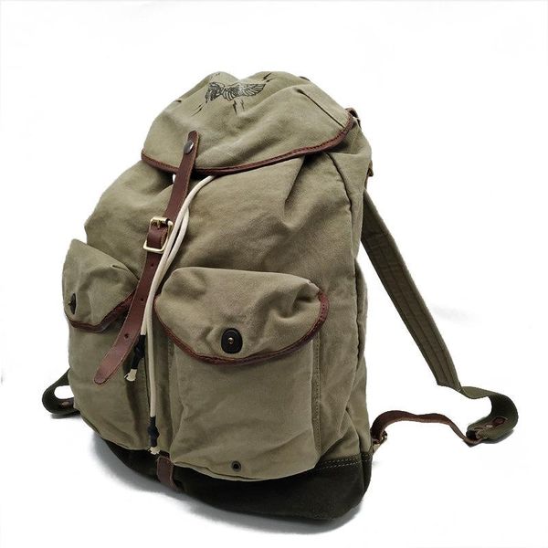 backpack american retro men's and women's casual backpack, heavy wash water old canvas outdoor mountain bike bag
backpack american retro men's and women's casual backpack, heavy wash water old canvas outdoor mountain bike bag