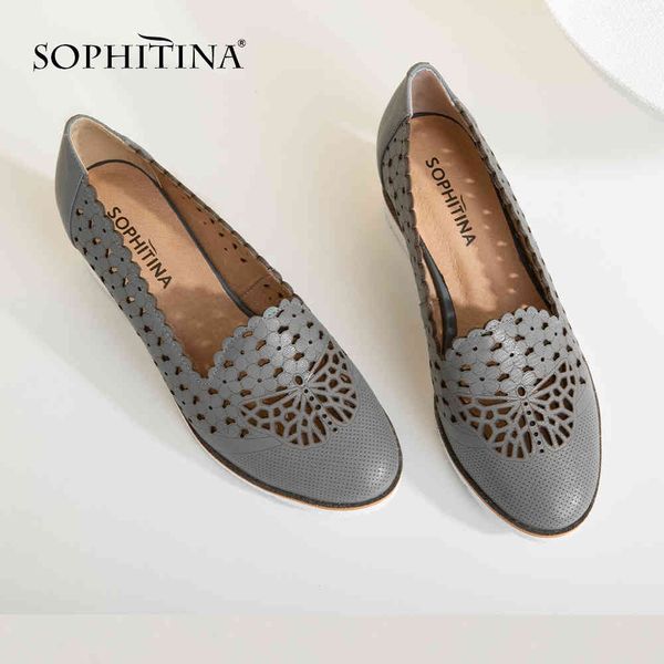 sophitina women's pumps high wedges genuine leather hollowing out round toe casual shoes handmade slip-on shallow pumps sc40 210513, Black
sophitina women's pumps high wedges genuine leather hollowing out round toe casual shoes handmade slip-on shallow pumps sc40 210513, Black