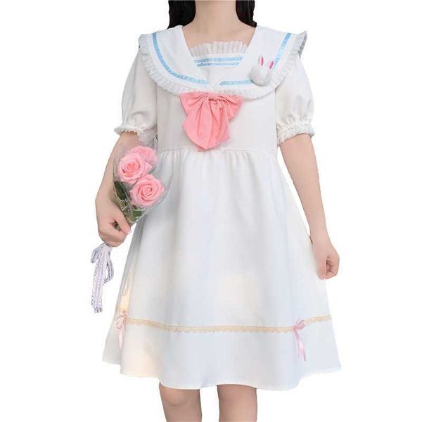 party dresses summer kawaii casual blue dress teens lolita soft girls clothes cute bunny ear sailor collar white short sleeve blac, White;black
party dresses summer kawaii casual blue dress teens lolita soft girls clothes cute bunny ear sailor collar white short sleeve blac, White;black