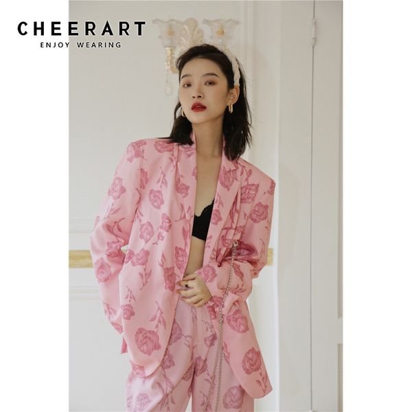 autumn pink rose print casual blazer women long sleeve lace up ladies blazers and jackets belt loose fall coat 210427, White;black
autumn pink rose print casual blazer women long sleeve lace up ladies blazers and jackets belt loose fall coat 210427, White;black