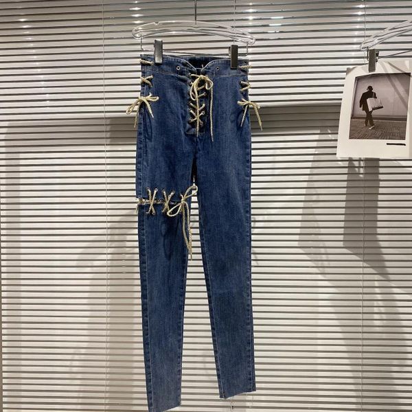 women ribbon bandage elastic slim pencil jeans solid color high waist pants fashion tide spring summer 2021 11b645 women's, Blue
women ribbon bandage elastic slim pencil jeans solid color high waist pants fashion tide spring summer 2021 11b645 women's, Blue