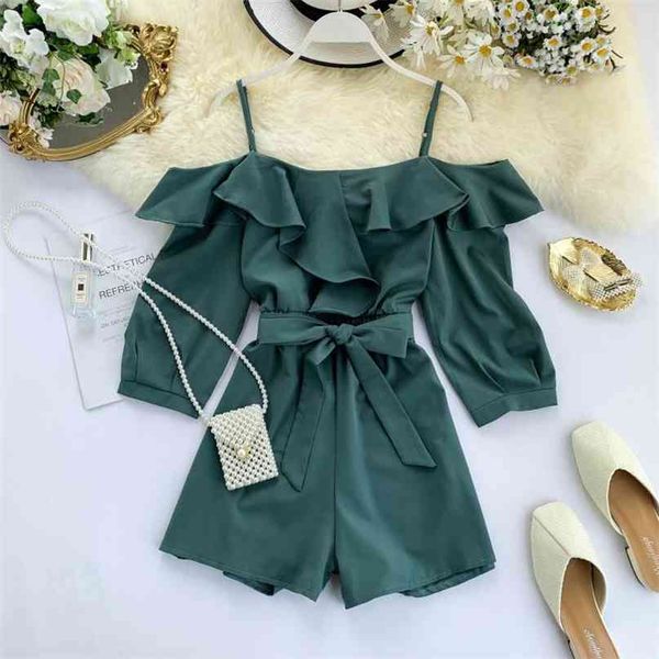 autumn slash neck ruffle condole belt wide leg playsuits women long sleeve solid color overalls j455 210527, Black;white
autumn slash neck ruffle condole belt wide leg playsuits women long sleeve solid color overalls j455 210527, Black;white