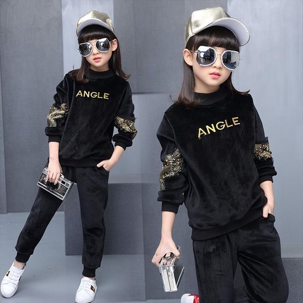 fashion spring autumn girls clothes set long sleeve letters embroidered 2pcs black halloween girl costume, White
fashion spring autumn girls clothes set long sleeve letters embroidered 2pcs black halloween girl costume, White