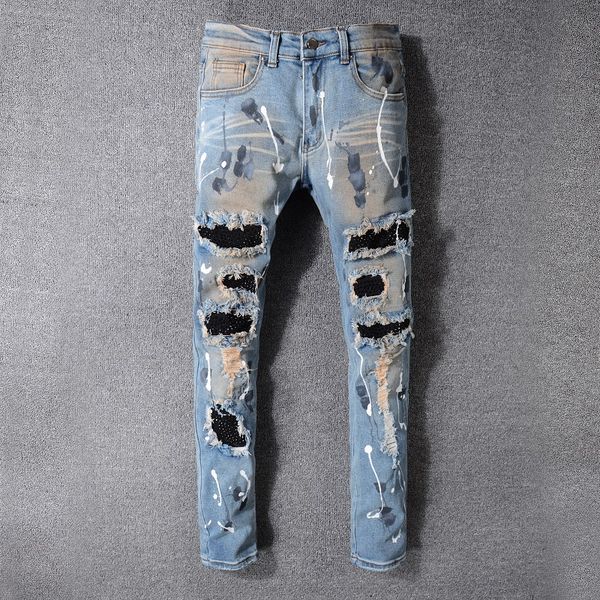 mens jeans distressed ripped biker slim fit motorcycle bikers denim for mens fashion black pants hip-hop jean, Blue
mens jeans distressed ripped biker slim fit motorcycle bikers denim for mens fashion black pants hip-hop jean, Blue