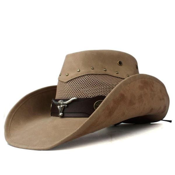 cloches 2021 100% leather men women mesh western cowboy hat wide brim outdoor sombrero hombre cowgirl sboy cap, Blue;gray
cloches 2021 100% leather men women mesh western cowboy hat wide brim outdoor sombrero hombre cowgirl sboy cap, Blue;gray