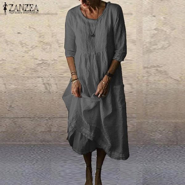 2021summer cotton linen dress zanzea women 3/4 sleeve solid autumn sundress elegant o neck loose work vestido robe femme dresses 5xl, Black;gray
2021summer cotton linen dress zanzea women 3/4 sleeve solid autumn sundress elegant o neck loose work vestido robe femme dresses 5xl, Black;gray