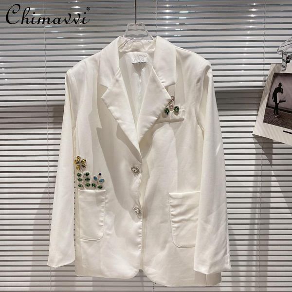 women's suits & blazers korean white 2021 summer color rhinestone beaded casual jacket office lady single breasted loose, White;black
women's suits & blazers korean white 2021 summer color rhinestone beaded casual jacket office lady single breasted loose, White;black