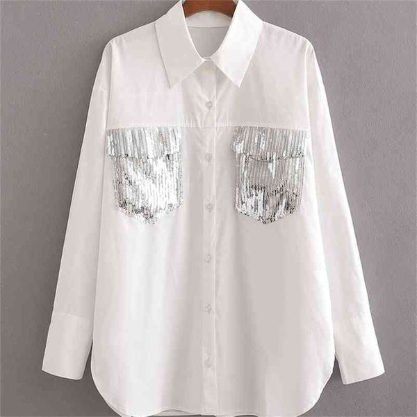 traf women fashion sequin panel loose blouses vintage long sleeve female shirts blusas streetwear 210401, White
traf women fashion sequin panel loose blouses vintage long sleeve female shirts blusas streetwear 210401, White