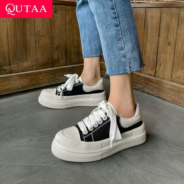 dress shoes qutaa 2021 wedge heel lace up female patchwork linen genuine leather sneakers platform round toe women pumps size 34-39, Black
dress shoes qutaa 2021 wedge heel lace up female patchwork linen genuine leather sneakers platform round toe women pumps size 34-39, Black