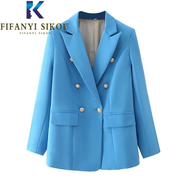 women's suits & blazers blue blazer jackets women 2021 double breasted fashion suit jacket ladies casual office chic coat, White;black
women's suits & blazers blue blazer jackets women 2021 double breasted fashion suit jacket ladies casual office chic coat, White;black