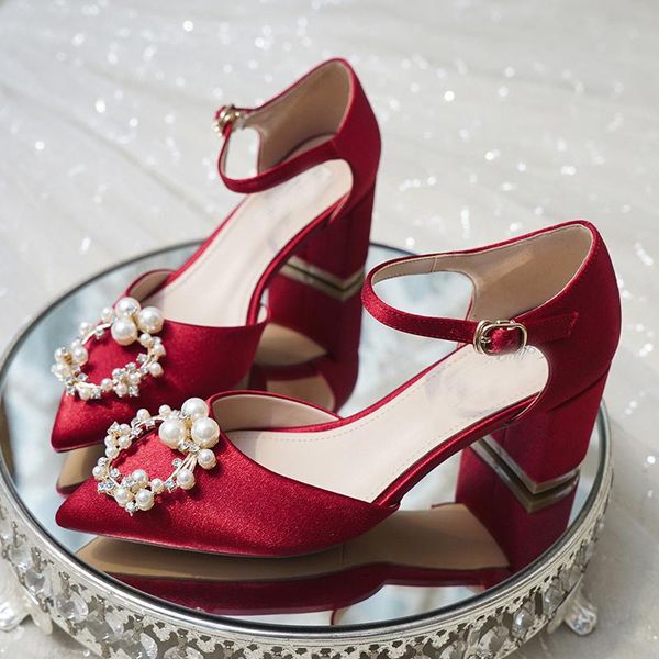 wedding shoes women's thick heels bride's chinese red xiuhe dress high single pregnant crystal sandals, Black
wedding shoes women's thick heels bride's chinese red xiuhe dress high single pregnant crystal sandals, Black