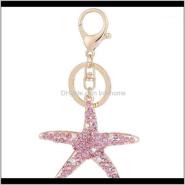 fashion aessories drop delivery 2021 marine style keychains classical starfish shape pendant full clear pink crystal gold color metal womens, Silver
fashion aessories drop delivery 2021 marine style keychains classical starfish shape pendant full clear pink crystal gold color metal womens, Silver