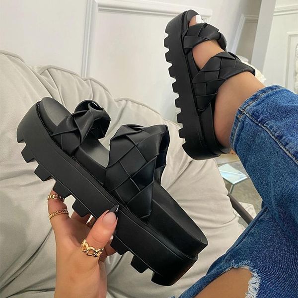 slippers casual women platform shoes pu leather summer spring woven slipper travel beach sandals slip-on ladies slides thick-bottom, Black
slippers casual women platform shoes pu leather summer spring woven slipper travel beach sandals slip-on ladies slides thick-bottom, Black