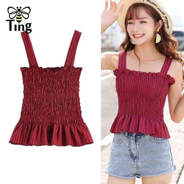 summer cute crop women girl strap skinny ruffles hem casual short blouse streetwear fashion 210513, White
summer cute crop women girl strap skinny ruffles hem casual short blouse streetwear fashion 210513, White