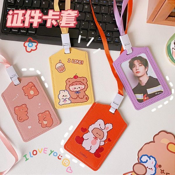 card holders cartoon girl lanyard holder ins student campus bus cover id bank protective case, Brown;gray
card holders cartoon girl lanyard holder ins student campus bus cover id bank protective case, Brown;gray
