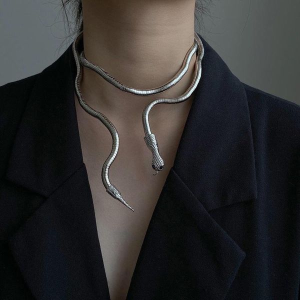 chains fashion cool black snake necklace exaggerated winding design sense personality choker metal, Silver
chains fashion cool black snake necklace exaggerated winding design sense personality choker metal, Silver