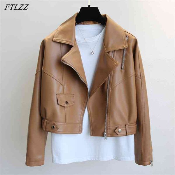 spring autumn pu leather short jacket women casual female loose streetwear coat moto bike soft faux outwear 210430, Black
spring autumn pu leather short jacket women casual female loose streetwear coat moto bike soft faux outwear 210430, Black