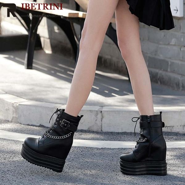 boots ribetrini cool women shoes solid platform zipper cross tied chain thick bottom height increasing, Black
boots ribetrini cool women shoes solid platform zipper cross tied chain thick bottom height increasing, Black