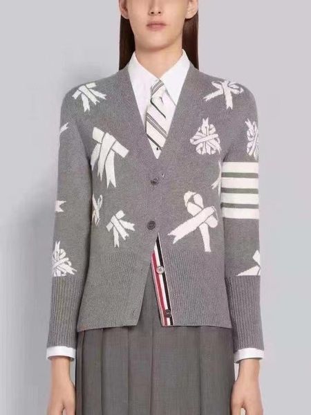 women's knits & tees classic all-match bow jacquard v-neck cardigan 2021 spring and autumn jacket, White
women's knits & tees classic all-match bow jacquard v-neck cardigan 2021 spring and autumn jacket, White