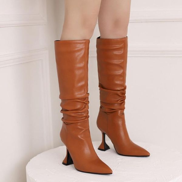 boots 2021 autumn and winter women's large simple style pu pointed wine cup heel high cuff fashion 43, Black
boots 2021 autumn and winter women's large simple style pu pointed wine cup heel high cuff fashion 43, Black