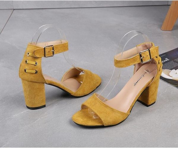 summer open-toed suede women's shoes one-word buckle thick heel sandals slippers, Black
summer open-toed suede women's shoes one-word buckle thick heel sandals slippers, Black