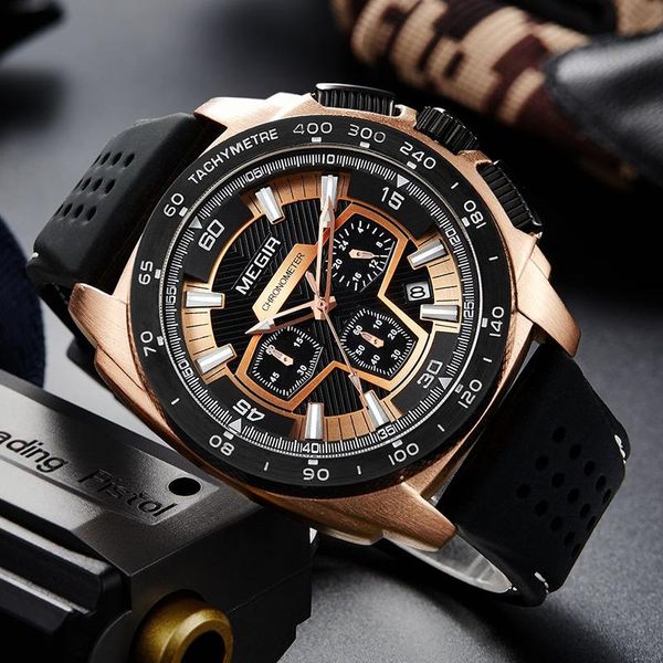 wristwatches megir fashion military chronograph sport watch men waterproof quartz male silicone strap mens wristwatch relogio masculino, Slivery;brown
wristwatches megir fashion military chronograph sport watch men waterproof quartz male silicone strap mens wristwatch relogio masculino, Slivery;brown