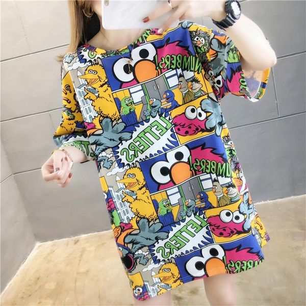 women's t-shirt harajuku female tshirts short sleeve oversized loose graffiti print t shirt casual streetwear summer women, White
women's t-shirt harajuku female tshirts short sleeve oversized loose graffiti print t shirt casual streetwear summer women, White