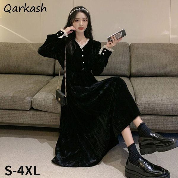 casual dresses long sleeve dress women v-neck autumn elegant midi tender french style vestidos cozy retro female plus size s-4xl design, Black;gray
casual dresses long sleeve dress women v-neck autumn elegant midi tender french style vestidos cozy retro female plus size s-4xl design, Black;gray