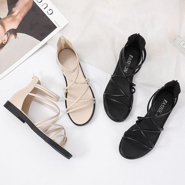 sandals fashion outdoor female summer flat students korean style bandage zipper non-slip beach for women shoes, Black
sandals fashion outdoor female summer flat students korean style bandage zipper non-slip beach for women shoes, Black