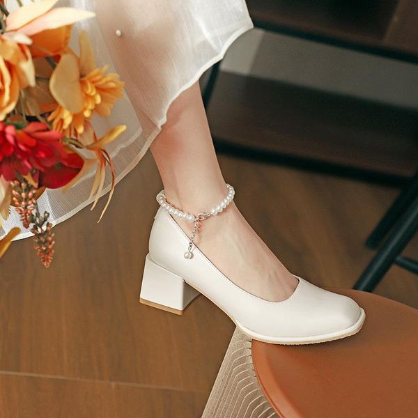 dress shoes 2021 heels women autumn female ankle strap pearls elegant wedding high ladies pu leather comfortable square toe pumps, Black
dress shoes 2021 heels women autumn female ankle strap pearls elegant wedding high ladies pu leather comfortable square toe pumps, Black