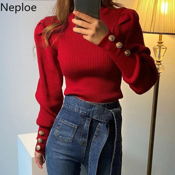 women's sweaters neploe vintage o-neck lady pullover knitwear long lantern sleeve buttons slim knitted autumn winter bottom pull femme, White;black
women's sweaters neploe vintage o-neck lady pullover knitwear long lantern sleeve buttons slim knitted autumn winter bottom pull femme, White;black
