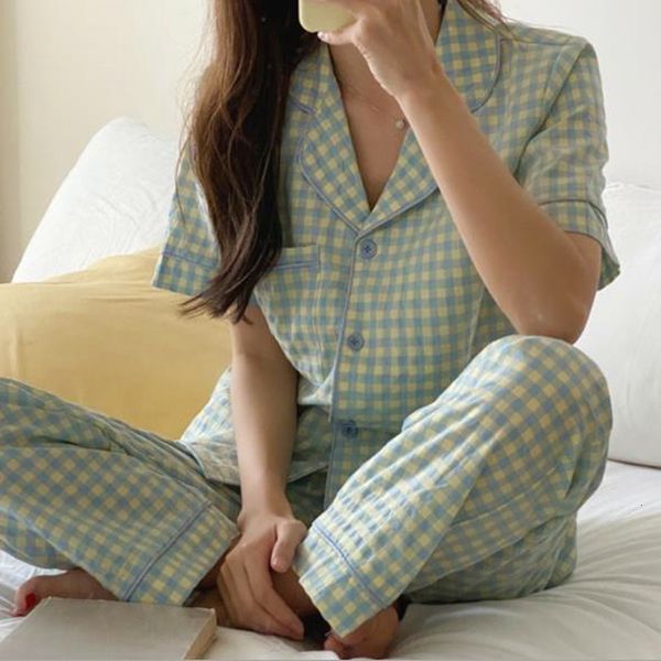 women's sleepwear classic cute plaid pajamas women short sleeve trousers two piece set cotton sleepwear pijamas suit student's nig, Black;red
women's sleepwear classic cute plaid pajamas women short sleeve trousers two piece set cotton sleepwear pijamas suit student's nig, Black;red