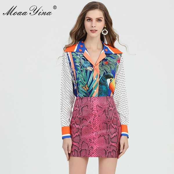 two piece dress moaayina fashion designer set spring women long sleeve green leaf parrot shirt print +snake pattern skirt two-piece suit, White
two piece dress moaayina fashion designer set spring women long sleeve green leaf parrot shirt print +snake pattern skirt two-piece suit, White