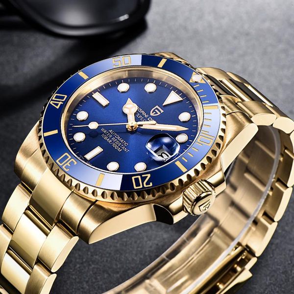 wristwatches pagani design men's business mechanical watch sapphire glass stainless steel waterproof nh35a automatic relogio masculino, Slivery;brown
wristwatches pagani design men's business mechanical watch sapphire glass stainless steel waterproof nh35a automatic relogio masculino, Slivery;brown