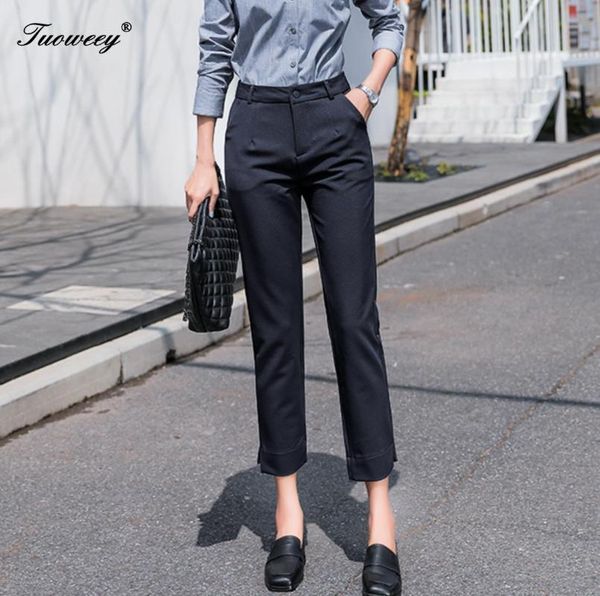 women's pants & capris women black mid waist suit plus size casual work ol 2021 spring autumn career fashion ninth trousers, Black;white
women's pants & capris women black mid waist suit plus size casual work ol 2021 spring autumn career fashion ninth trousers, Black;white