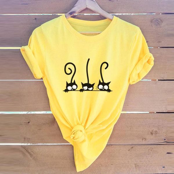 100% cotton ladies shirt animal cat print short sleeve graphic t-shirt harajuku fashion women's, White
100% cotton ladies shirt animal cat print short sleeve graphic t-shirt harajuku fashion women's, White