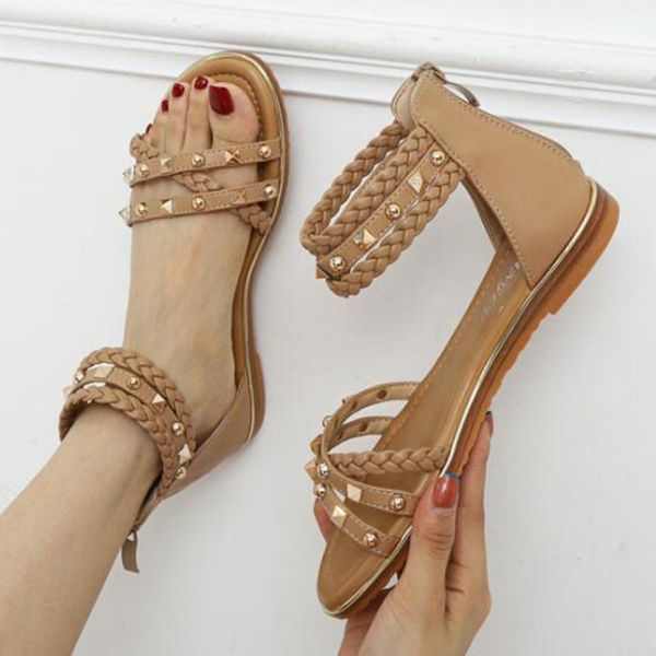 sandals summer female shoes weave beach open toe fashion rivets ladies roman gladiator non-slip qq664, Black
sandals summer female shoes weave beach open toe fashion rivets ladies roman gladiator non-slip qq664, Black