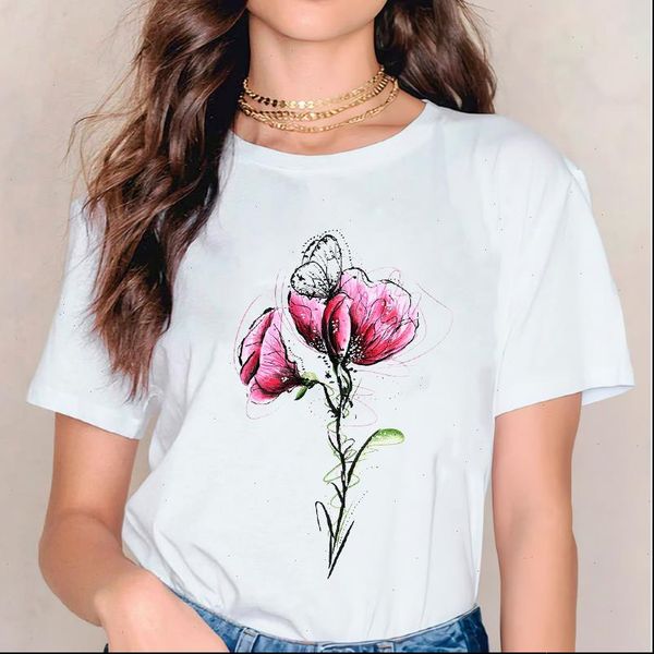 tend style watercolor flower womens butterfly 90s graphic print tee, White
tend style watercolor flower womens butterfly 90s graphic print tee, White