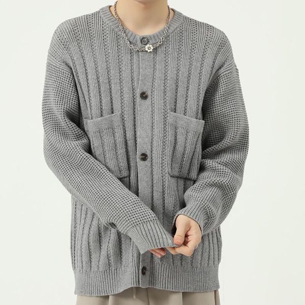 men's sweaters double pockets design kinttwear sweatercoat 2021 autumn winter round collar long sleeve single breast cardigan, White;black
men's sweaters double pockets design kinttwear sweatercoat 2021 autumn winter round collar long sleeve single breast cardigan, White;black