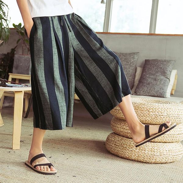 men's pants summer light weight men 2021 thin casual wide leg trousers elastic waist striped japanese streetwear clothing, Black
men's pants summer light weight men 2021 thin casual wide leg trousers elastic waist striped japanese streetwear clothing, Black