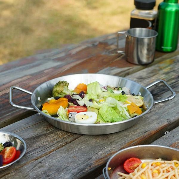 pans camping cookware nonstick frying pan stainless steel fry skillet with side handles hiking picnic bbq tableware equipment
pans camping cookware nonstick frying pan stainless steel fry skillet with side handles hiking picnic bbq tableware equipment
