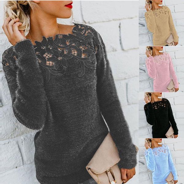 women's t-shirt ladies lace sweater solid for women warm casual long sleeves woolen velvet loose fit dating lxh, White
women's t-shirt ladies lace sweater solid for women warm casual long sleeves woolen velvet loose fit dating lxh, White